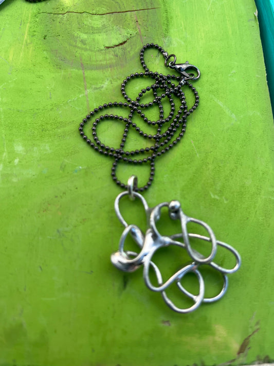 Abstract Metal Necklace – Modern Artistic Statement Jewelry
