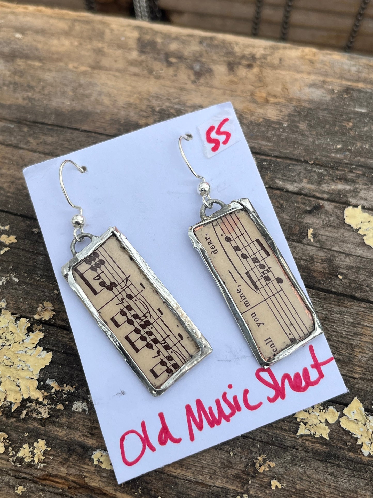 Antique Sheet Music Earrings – Early 1900s Ephemera Jewelry