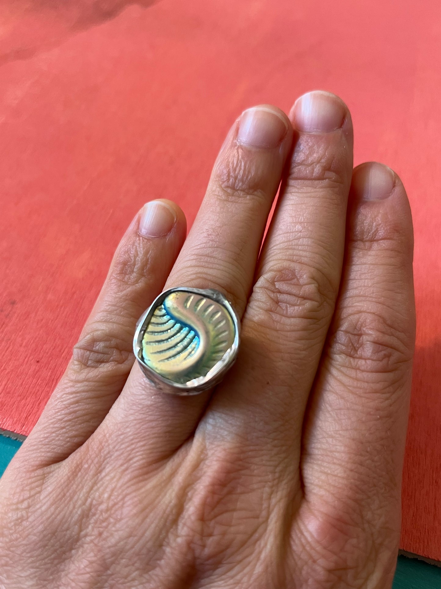 Czech Glass Ring Size 6.5