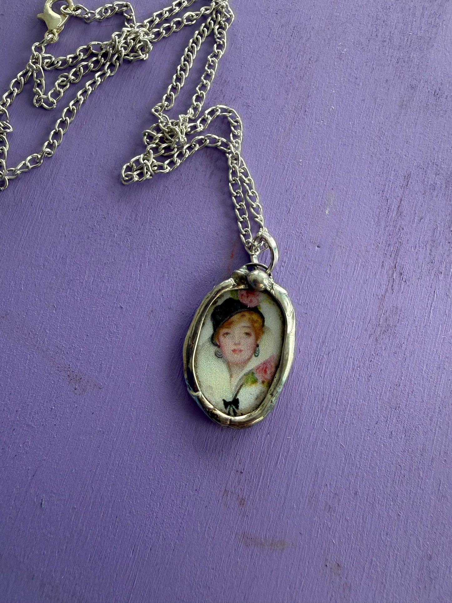Vintage Woman Photograph Necklace
